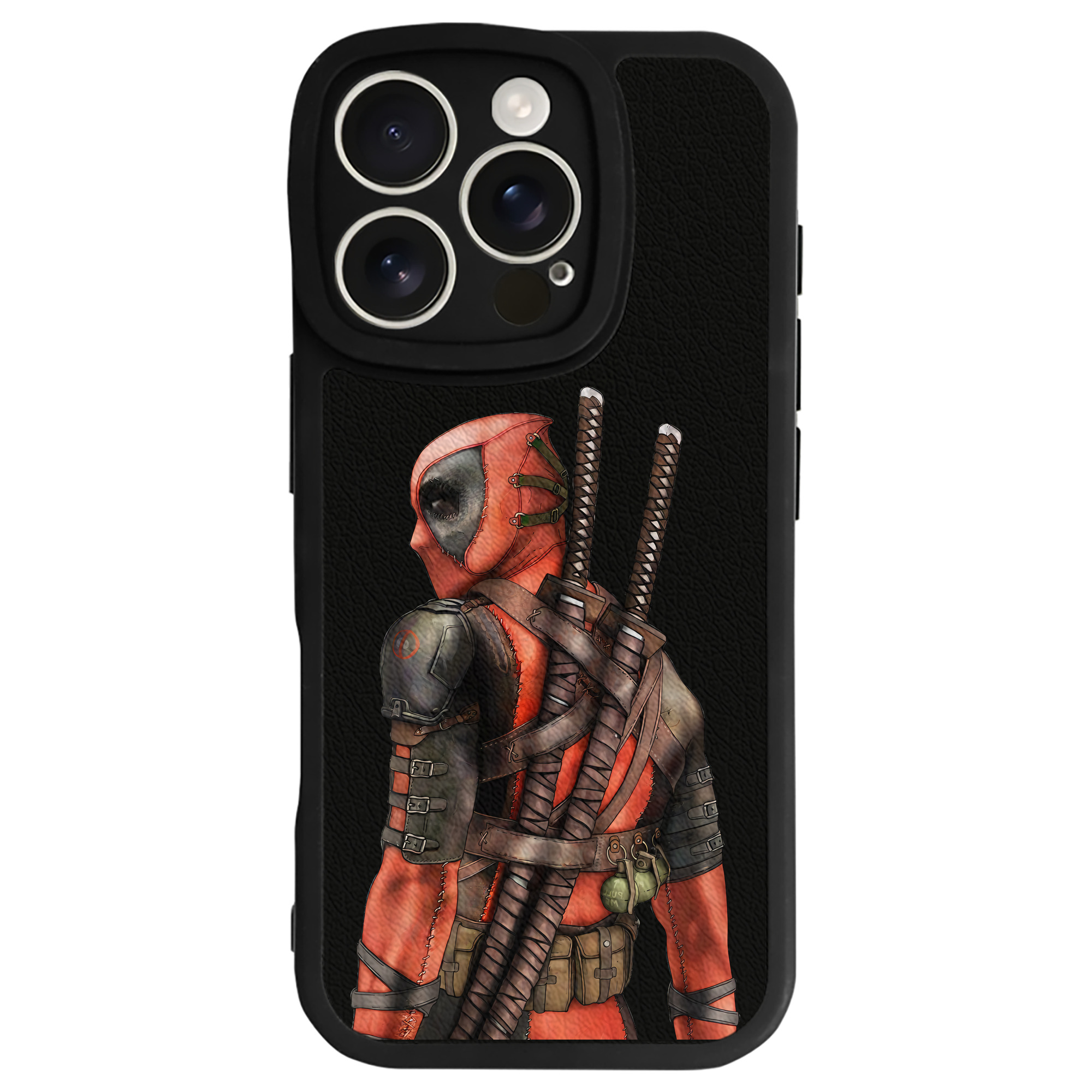 （画像用） Deadpool デッドプール 【iPhone 16シリーズ対応】シリコンスマホケース（レザー調） 材質：シリコン